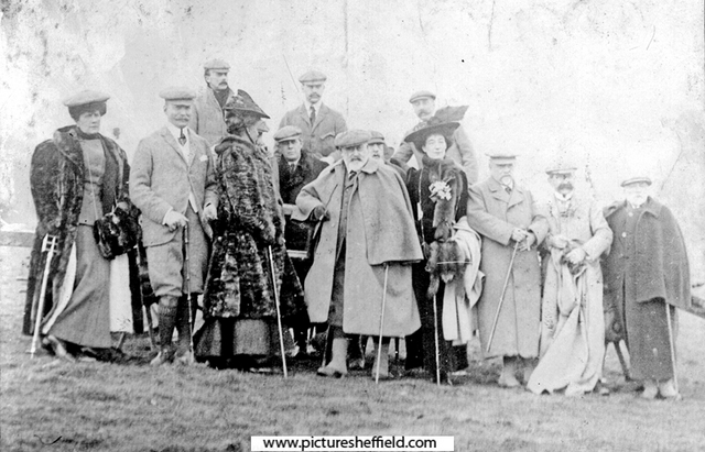 Shooting party including King Edward VII and Queen Alexandra (unidentified location)