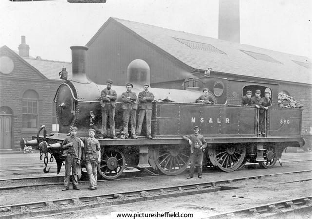 M.S.and L.Railway 2-4-2 Tank Engine No. 590 and cleaners