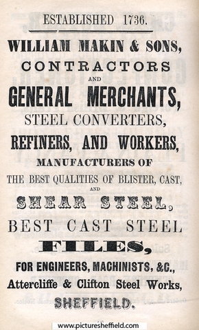 William Malin and Sons, steel converters and refiners, Clifton Steel Works and Attercliffe 