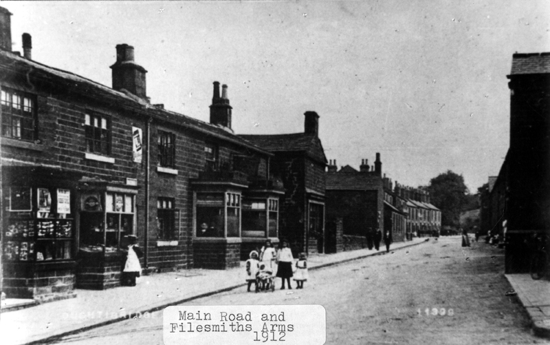 Oughtibridge. Main Road and Filesmith's Arms public house, 1912