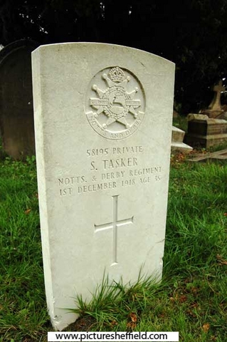Gravestone of Saville Tasker (d. 1918), Dore graveyard