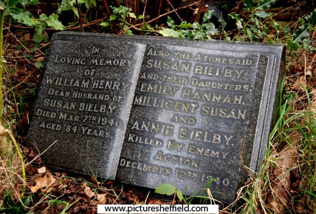 Bielby Memorial, Sheffield General Cemetery (Sheffield Blitz)