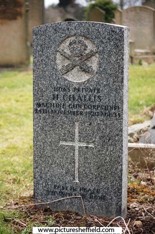 Memorial to Private (11065) Herbert Challis, Machine Gun Corps (Infantry), 24 Nov 1920, aged 35, Abbey Lane Cemetery