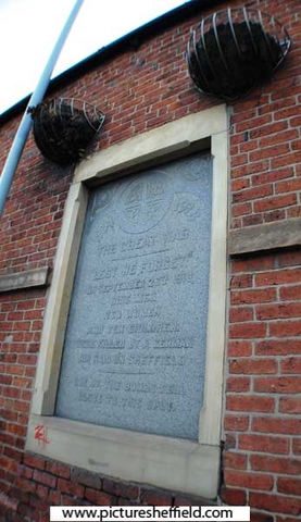 WW1 War Memorial, Baltic Works, Effingham Road to commemorate the dead of the first and only Zeppelin bombing raid in Sheffield, September 1916