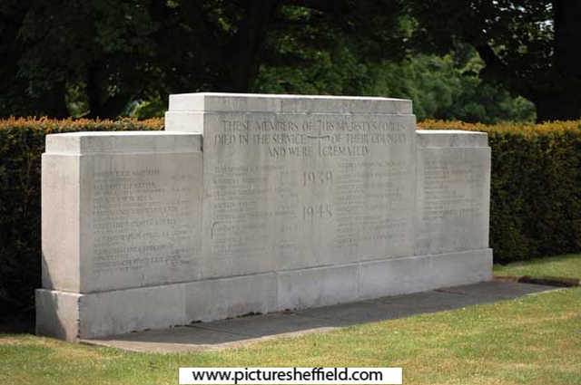 Memorial to members of HM Forces who died in World War Two and were cremated, City Road Cemetery
