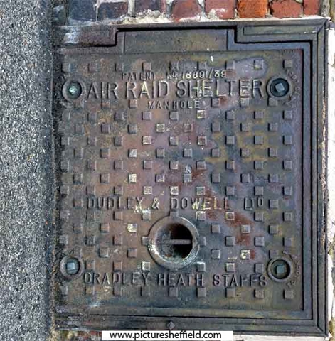 Air Raid hatch from World War 2, to be found on the Eye Witness works, Milton Street.
