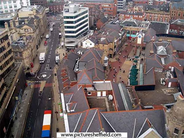 Aerial view of Orchard Square looking along Leopold Street