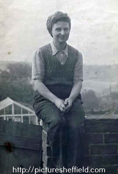 Sylvia Irene Davis (nee Hart) pictured at work during World War Two, Sheffield
