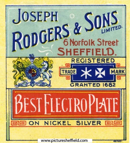 Joseph Rodgers and Sons Ltd., cutlery manufacturers, No. 6 Norfolk Street - extract from catalogue
