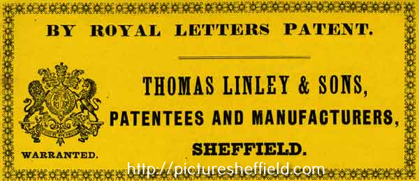 Thomas Linley and Sons, Bellows and Portable Forge Manufacturers, 1 Stanley Street - advertisement for circular bellows and portable forges, etc