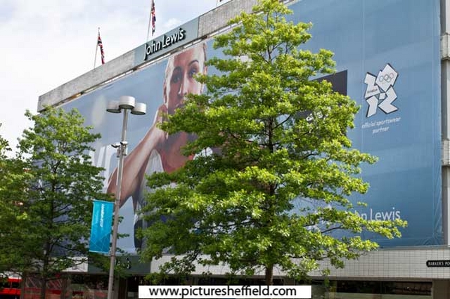 Billboard on John Lewis store - Jessica Ennis, World and European heptathlon gold medallist. London 2012 Olympic Champion