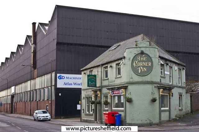 The Corner Pin public house, No. 235 Carlisle Street East at the junction with Lyons Street, and the former premises of Firth Brown Tools Ltd 