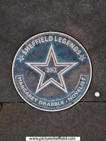 Sheffield Legends plaque - Margaret Drabble, novelist (installed 2012)