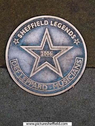 Sheffield Legends plaque - Def Leppard, musicians (installed 2006)