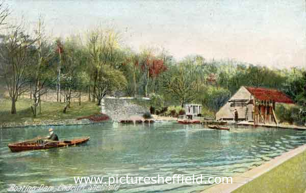 Endcliffe Park boating lake and Holme (Second Endcliffe) Grinding Wheel