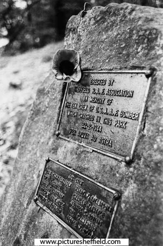 R.A.F War Memorial  in Memory  of  (Mi Amigo ) USAF Flying Fortress Bomber Crew who crashed on 22 Feb 1944, Endcliffe Park
