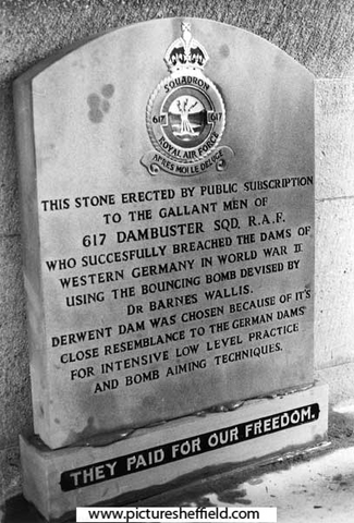 617 Dambuster Squadron War Memorial, West Tower, Derwent Reservoir