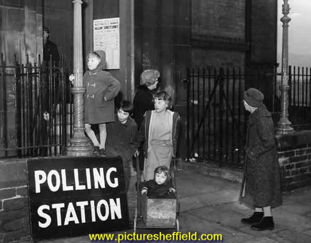 Polling station in the Hallam constituency for the Parliamentary elections