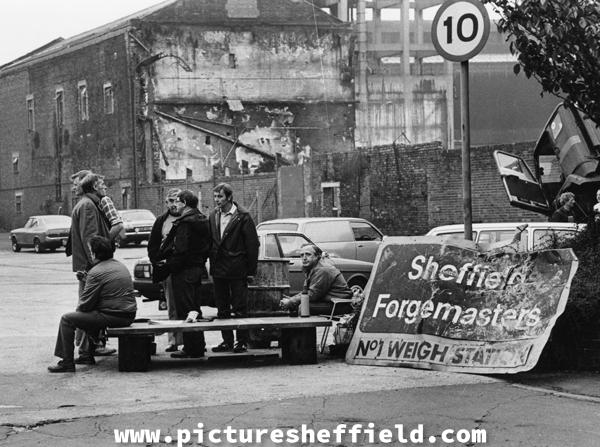 Pickets during the Sheffield Forgemasters Strike