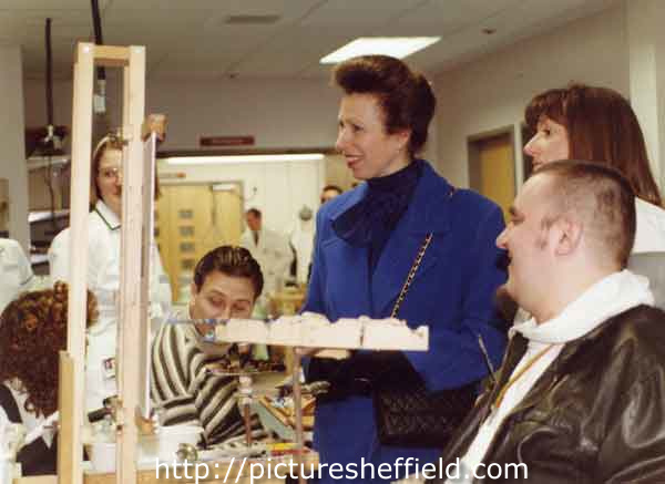Princess Anne visiting the Northern General Hospital