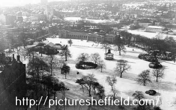 Weston Park, Mappin Art Gallery and Weston Park Museum as viewed from the University of Sheffield Arts Tower