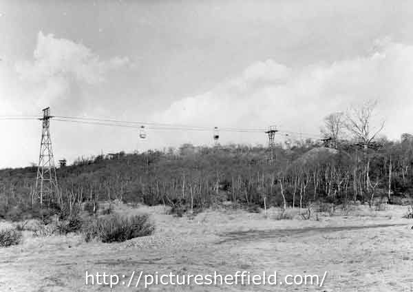 Smithy Wood, Ecclesfield showing the aerial ropeway to Rockingham Colliery