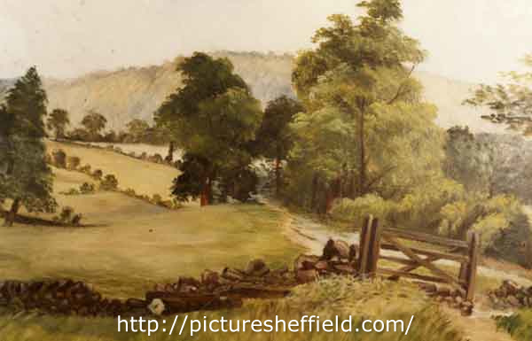 Entrance to Ecclesall Woods, painted by W. Shephard