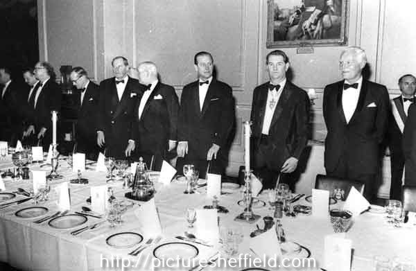 Prince Phillip attending a dinner at the Cutlers' Hall, Church Street