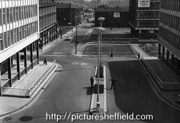 Furnival Gate at the junction with The Moor showing (middle left) junction with Union Street