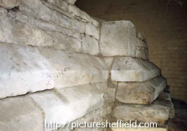 Sheffield Castle remains - section of wall of inner courtyard building