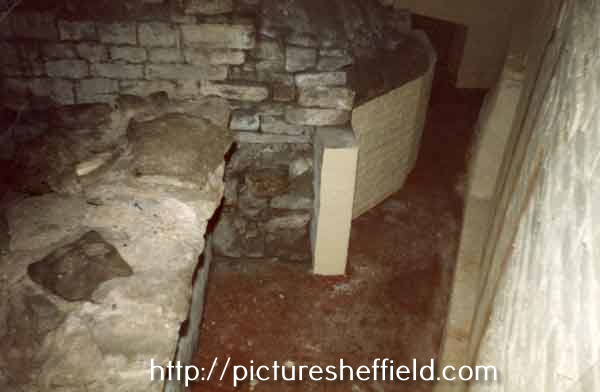 Sheffield Castle remains - view to the west of the vaulted apartment