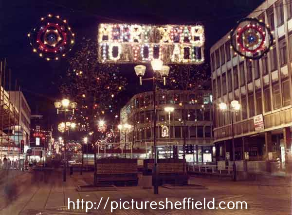 Christmas decorations on The Moor