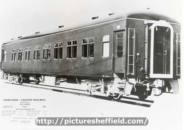Kowloon - Canton Railway, Second Class sleeping car built by Cravens Ltd., Acres Hill Lane, Darnall 