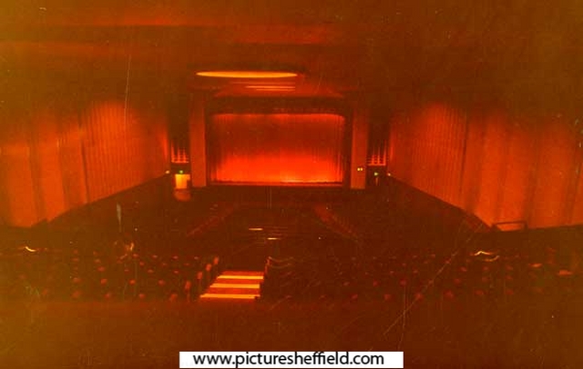 Interior of the Rex Cinema, junction of Mansfield Road and Hollybank Road.