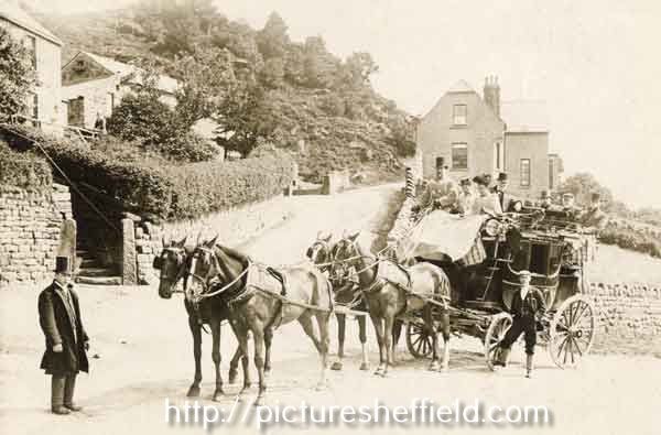 Sheffield-Manchester horse drawn coach at Hollow Meadows