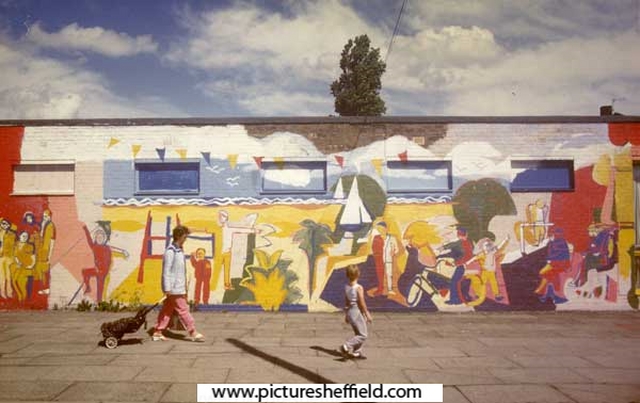 Mural at Parson Cross Library, junction of Margetson Crescent and Knutton Road