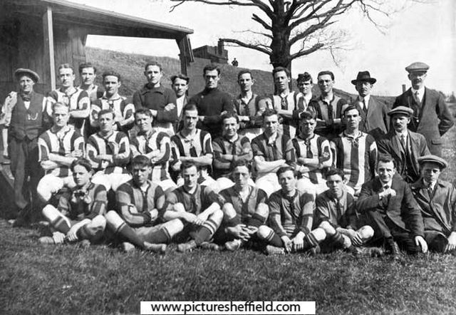 Team photograph of Sheffield Wednesday Football Club on their training field