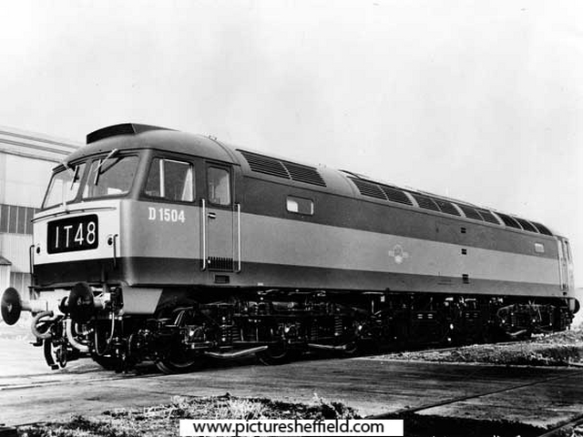 Diesel electric locomotive showing bogie frame manufactured by English Steel Corporation Ltd.