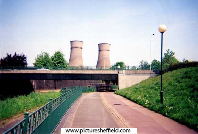 Tinsley Viaduct and former Blackburn Meadows Power Station before demolition.