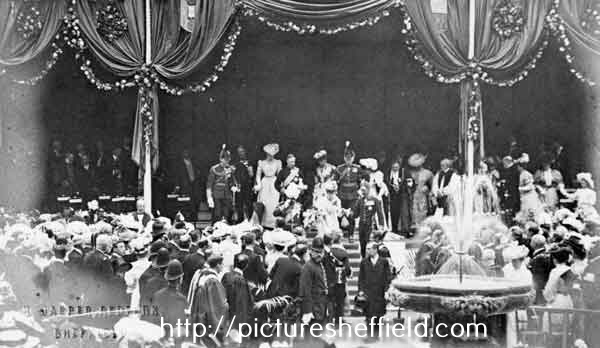 Royal visit of King Edward VII and Queen Alexandra at the opening Sheffield University