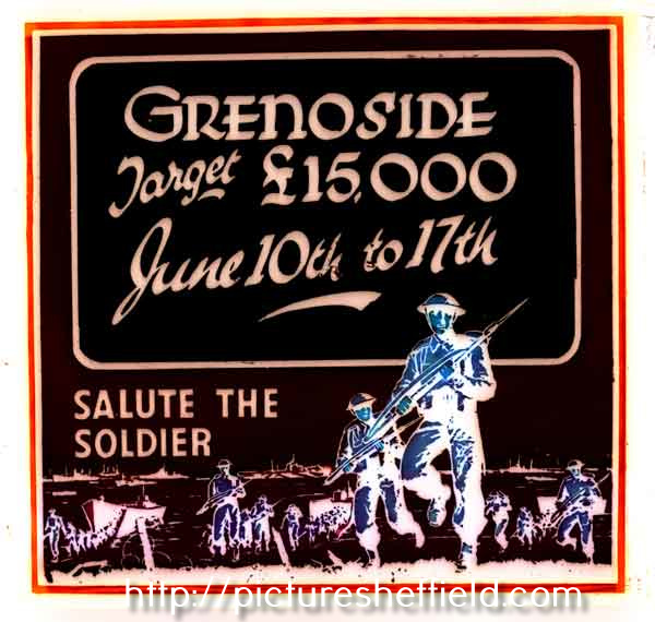 Poster entitled 'Salute the Soldier' appealing for money for the war effort in the Grenoside area