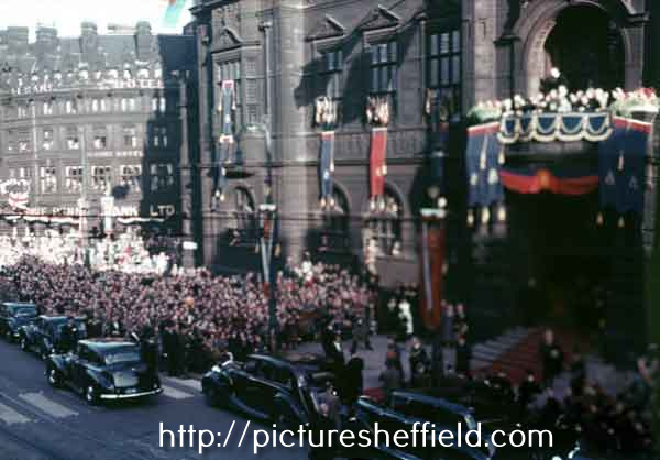 Possibly the coronation or visit of Queen Elizabeth II and Philip, Duke of Edinburgh or the coronation, 1952 or 1954