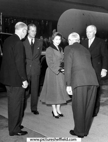 Visit of Queen Elizabeth II and the Duke of Edinburgh to the River Don Works (Brightside Lane) of English Steel Corporation on 27th October 1954
