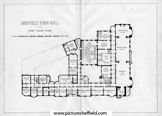 Sheffield Town Hall: first floor plan
