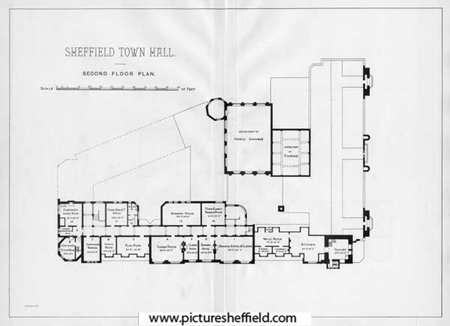 Sheffield Town Hall: second floor plan