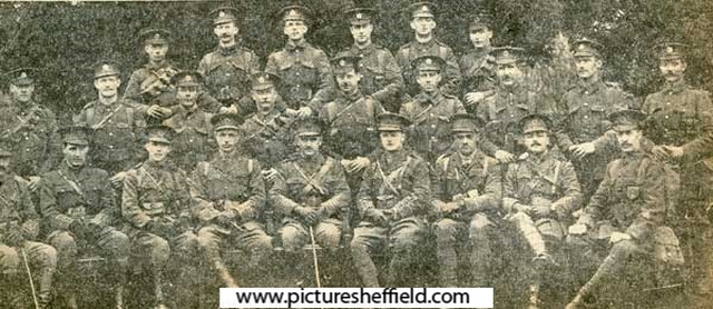 Officers and non-commissioned officers of the Active Service (1st Field) Company of the West Riding Divisional (Sheffield) Royal Engineers. 