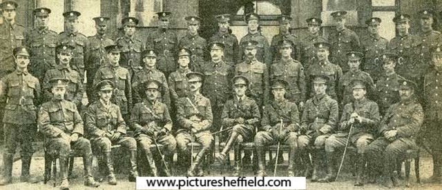 Officers and non-commissioned officers of the Royal Engineers (Sheffield) who recently left Doncaster