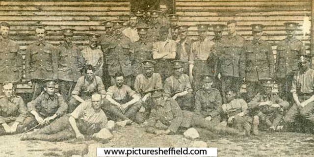 Men of 16th Battalion of the Sherwood Foresters (Chatsworth Rifles) at Redmires Camp, Sheffield. 