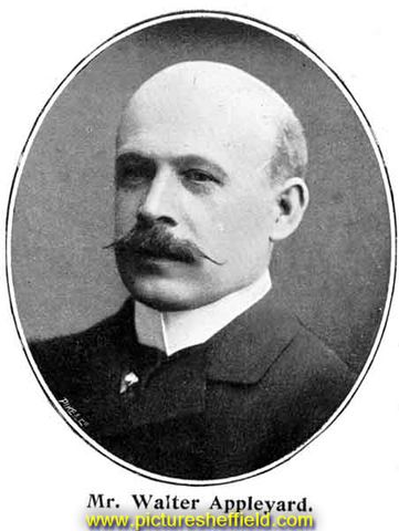 Walter Appleyard (1851- 1930), J.P., director, Johnson and Appleyards Ltd., designers and manufacturers of artistic furniture, and resident of Endcliffe Crescent