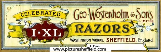 Advertisement of IXL razors, George Wostenholm and Son Ltd., cutlery manufacturers, Washington Works, Wellington Street